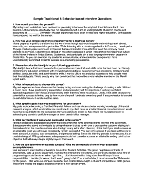 Sample Interview Questions for Financial Consultant
