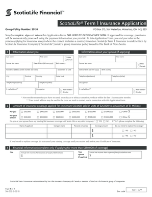 ScotiaLife Term 1 Insurance Application