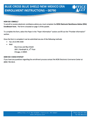 Blue Cross Blue Shield New Mexico ERA Enrollment Form