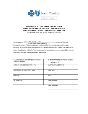 Addendum to ERA Enrollment Form for Billing Services