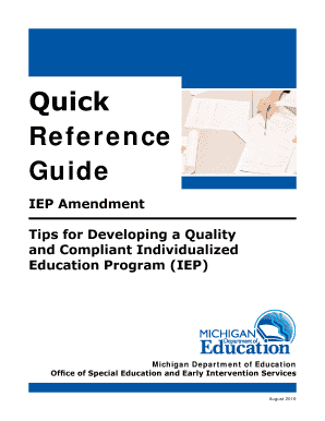 IEP Amendment Form