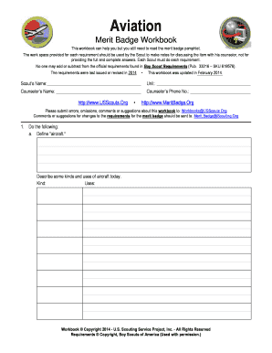 Aviation Merit Badge Workbook