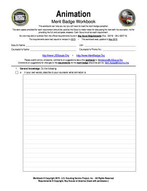 Fillable Online usscouts Animation - US Scouting Service Project - usscouts  Fax Email Print - pdfFiller
