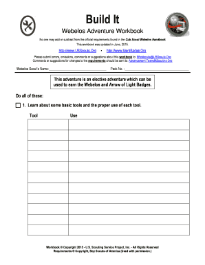 Build It Webelos Adventure Workbook