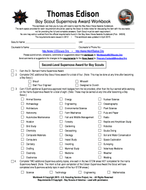 Boy Scout Supernova Award Workbook