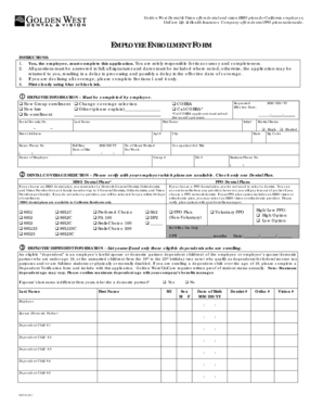 Employee Dental Coverage Enrollment Form