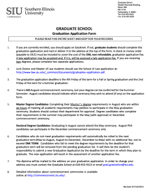 Graduate School Graduation Application Form