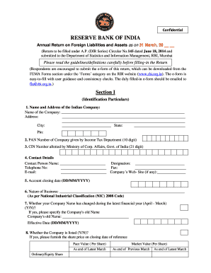 Annual Return on Foreign Liabilities and Assets