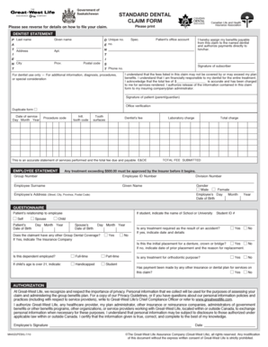Canadian Life and Health Dental Claim Form