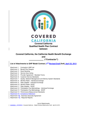 Covered California Qualified Health Plan Contract