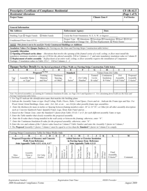 Prescriptive Certificate of Compliance: Residential Alterations