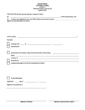 Change Notice Form 17