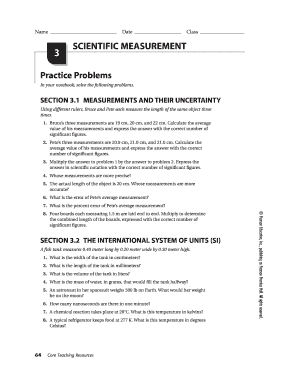 Scientific Measurement Practice Problems