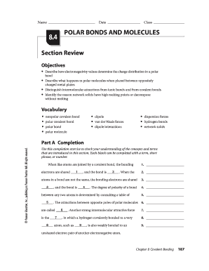 Polar Bonds and Molecules Section Review