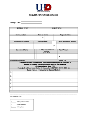 Request for Parking Services