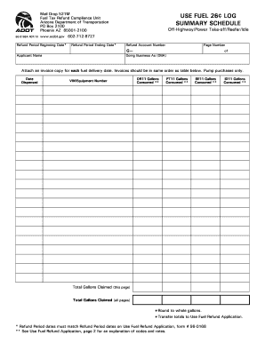 Arizona Fuel Tax Refund Compliance Form