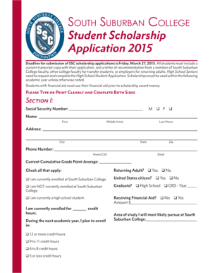 2015 SSC Student Scholarship Application - ssc