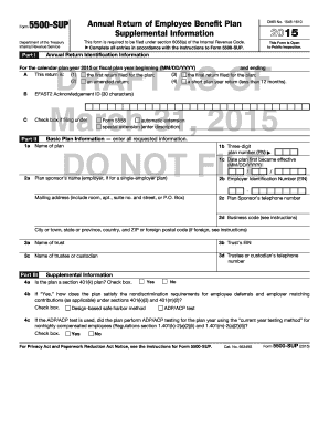 Form 5500-SUP Annual Return of Employee Benefit Plan