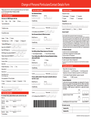 HSBC Personal Information Update Form