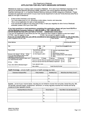 Ohio Medicare Expenses Application