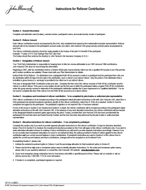 Rollover Contribution Form
