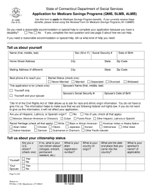 Connecticut Medicare Savings Programs Application