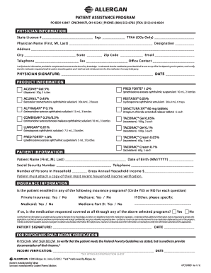 Patient Assistance Program Application