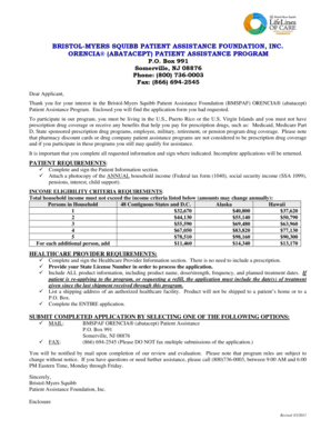 Orenicia Patient Assistance Program Application