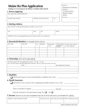 Maine Rx Plus Application