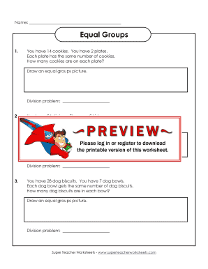 Equal Groups Division Worksheet