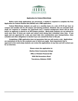 Federal Work-Study Application