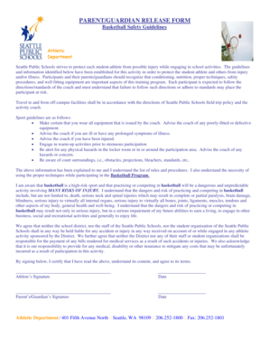 Parent Guardian Release Form