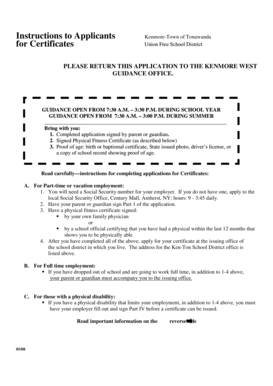 New York Employment Certificate Application
