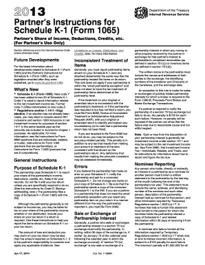 Partner's Instructions for Schedule K-1 (Form 1065)