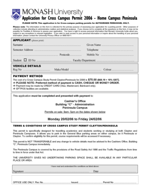 Cross-Campus Parking Permit Application