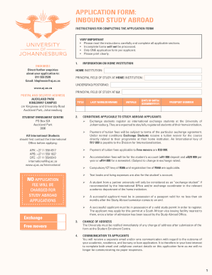 Inbound Study Abroad Application Form