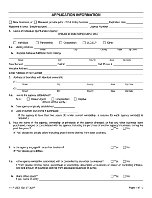 Life and Health Insurance Errors and Omissions Application