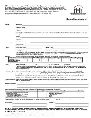 Wisconsin Residential Lease Agreement
