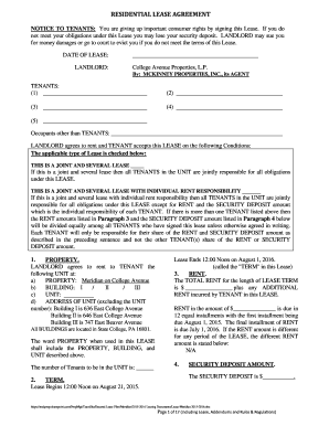 Residential Lease Agreement
