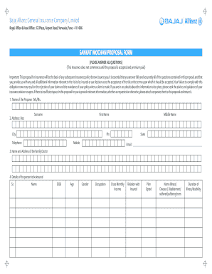 Sankat Mochan Health Insurance Proposal Form