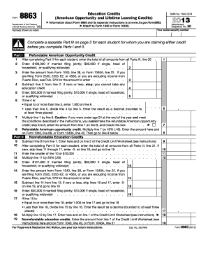 Form 8863 (American Opportunity and Lifetime Learning Credits)