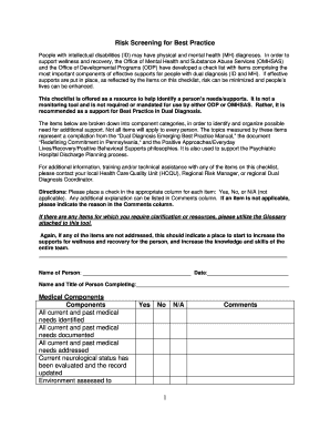 Risk Screening for Best Practice