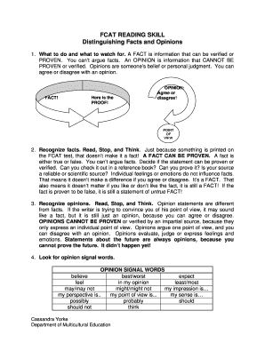 FCAT Reading Skill Guide