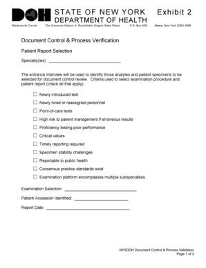 New York Patient Report Selection Form