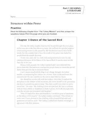 Reading Literature Worksheet