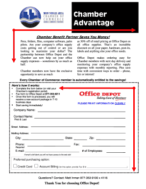 Chamber Office Depot Discount Form