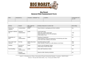 General Risk Assessment Form