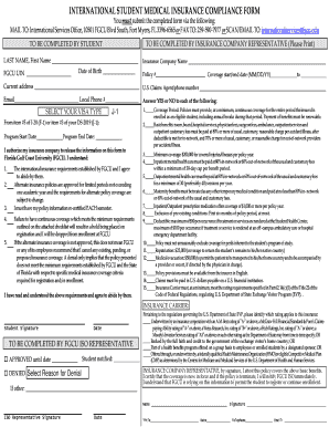 International Student Medical Insurance Compliance Form