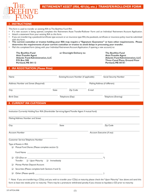 Retirement Asset Transfer/Rollover Form