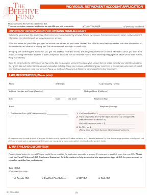 Individual Retirement Account Application
